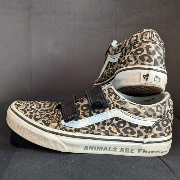Vans Other - Vans Shoes Kids Juniors Size 3.5 Animals are Friends Cheetah Print Sneakers